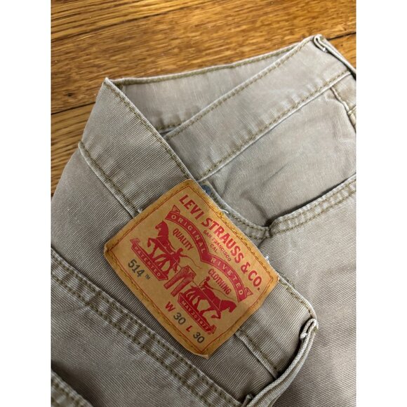 Levi's 514 Jeans Mens 30x30 Slim Fit Brown Straight Leg 100% Cotton Dark Denim - Picture 2 of 6